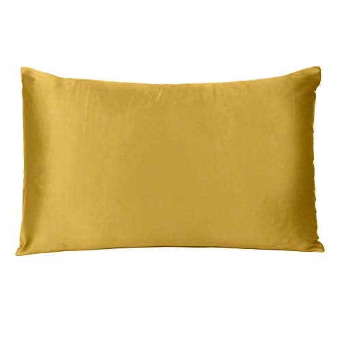 Oussum Satin Pillow case Soft & Comfortable Silk Pillowcase Solid Pillow Cover Single Pcs with Free Scrunchie (Sun Flower, Regular Size (18"x27") - Image 2