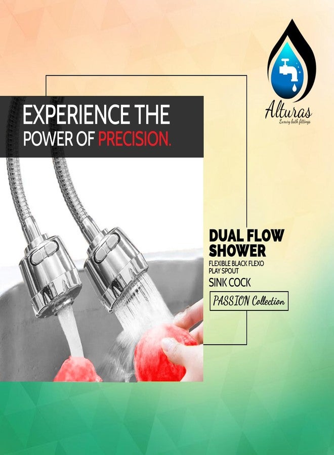 ALTURAS Dual Flow Silver Kitchen Sink Cock with 360 Degree Swivel Spout | Kitchen Sink Tap | Kitchen Faucet | Tap for Kitchen (Passion) - Image 2