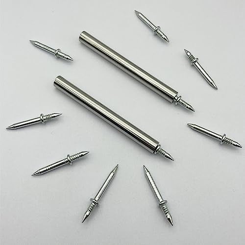 UtySty 200 Pack Double Head Skirting Nails Wooden Steps Thread Seamless Nail Invisible Double Headed Nail for Wooden Skirting Trim Installation Baseboard Acoustic Panels Stairway Door Floor Furniture - Image 4