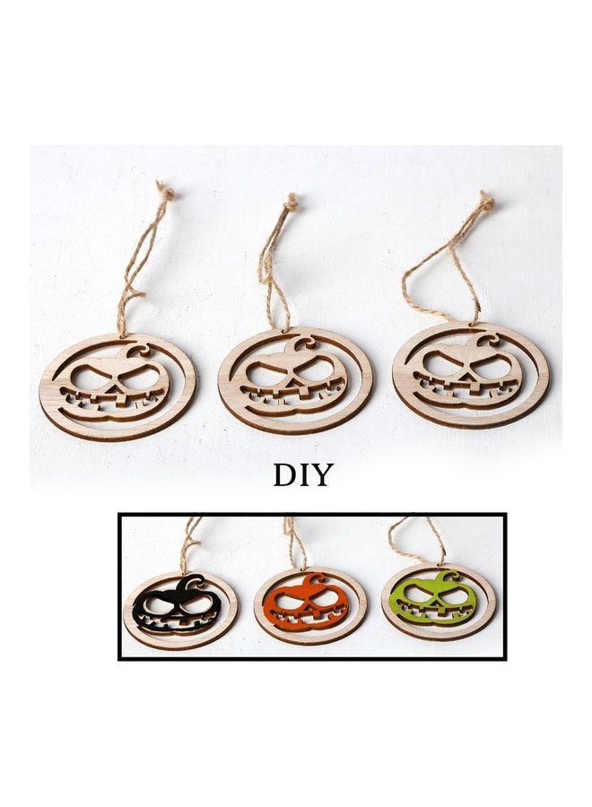 إسكدنيا زينة خشبية على شكل يقطين مع حبل يمكنك تركيبها بنفسك مكونة من 3 قطع - Image 1