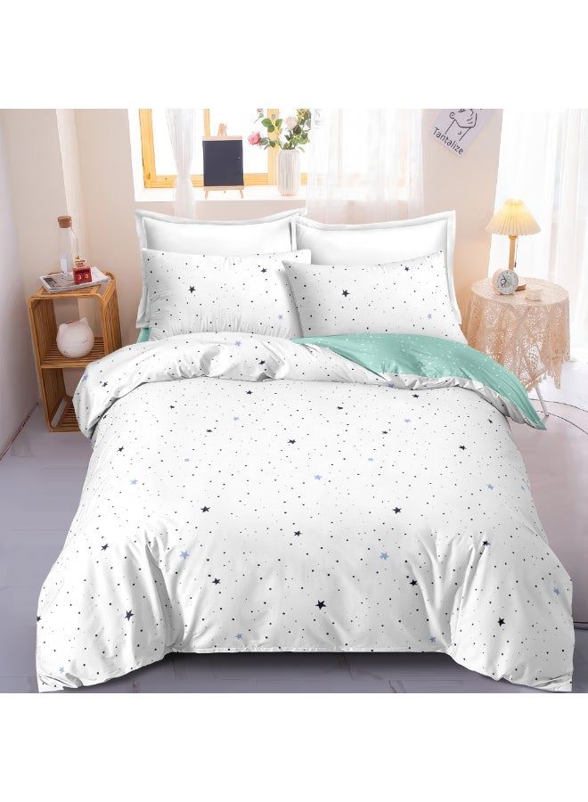 ايست من نون طقم غطاء لحاف من ٤ قطع | مصنوع من ألياف دقيقة ناعمة | ألوان متعددة | غطاء لحاف ١٦٠ × ٢٢٠ سم، ملاءة سرير ١٢٠ × ٢٠٠ سم مع جيب عميق ٣٠ سم، غطائي وسادة ٥٠ × ٧٥ سم | مناسب لمرتبة فردية - Image 1