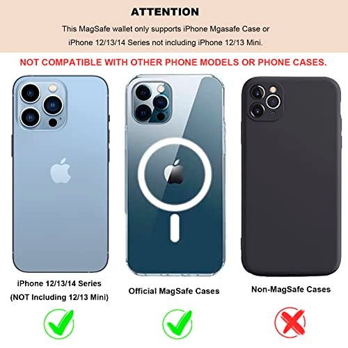 Bocasal for MagSafe Wallet Magnetic Card Holder, RFID Blocking Leather Card Slots for iPhone 16/15/14/13/12 Pro/Max/Plus, Adjustable Kickstand Flip Mag Safe Wallet (Black) - Image 3