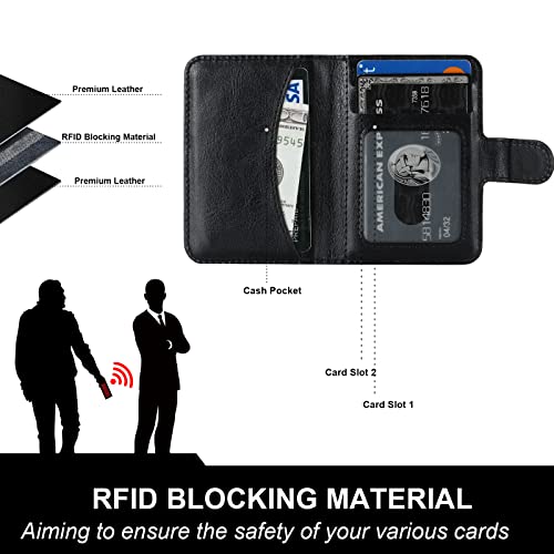 Bocasal for MagSafe Wallet Magnetic Card Holder, RFID Blocking Leather Card Slots for iPhone 16/15/14/13/12 Pro/Max/Plus, Adjustable Kickstand Flip Mag Safe Wallet (Black) - Image 5
