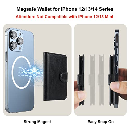 Bocasal for MagSafe Wallet Magnetic Card Holder, RFID Blocking Leather Card Slots for iPhone 16/15/14/13/12 Pro/Max/Plus, Adjustable Kickstand Flip Mag Safe Wallet (Black) - Image 2