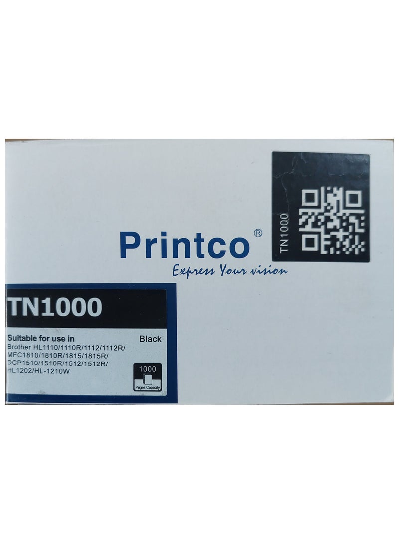 Printco Black Toner TN1000/1030/1050/1060 Compatible with BRTOHER HL1110  - Image 2