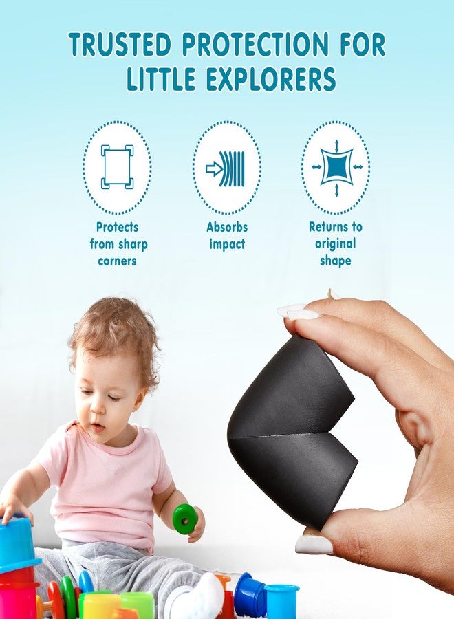 Supples Amazon Brand - Supples Baby Proofing Pre-Taped Corner Guards | Black | Pack of 20 | Babyproof Foam Protectors for Sharp Corners | Non-Toxic, BPA Free | Tested As Per is 9873 Standards - Image 3