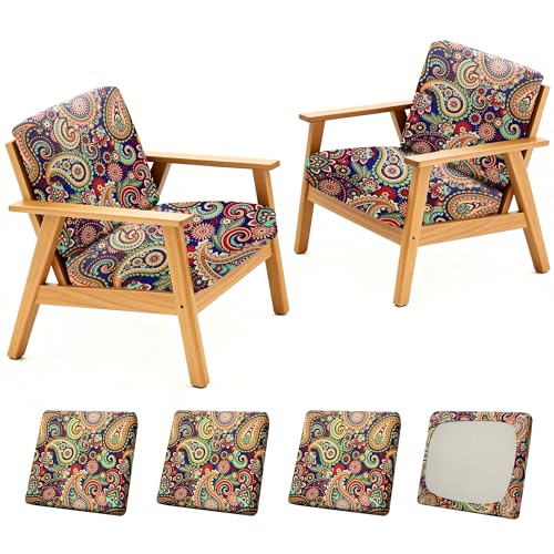 BIETYONE 4Pcs Patio Stretch Cushion CoversOutdoor Sofa Replacement Cover Slipcovers for Patio Furniture Cushion Covers Washable Reusable Furniture Protector - Image 1