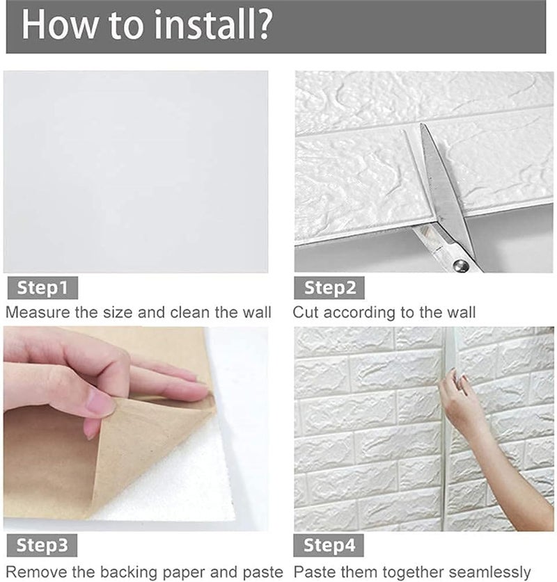 Barebeauty Wall Stickers Wallpaper DIY Decal (70x 77 cm) 3D Frames PVC DIY Self Adhesive, (White) (1, Multicolor) - Image 4