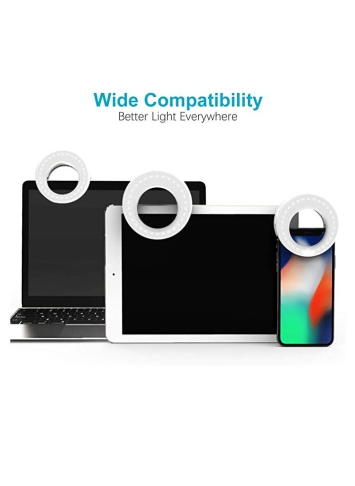 Generic Selfie Light Ring Lights LED Circle Light Cell Phone Laptop Camera Photography Video Lighting Clip On Rechargeable  - Image 3