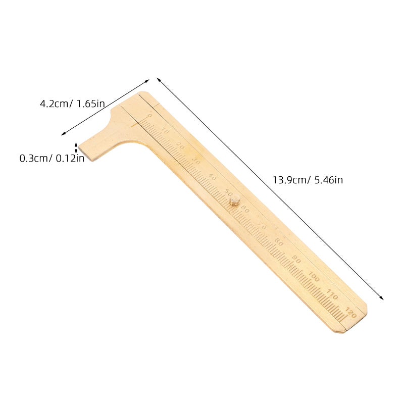 Brass Caliper 120mm Double Scale Sliding Gauge For Jewelry Coins Gemstones Precision Measurement - Image 3