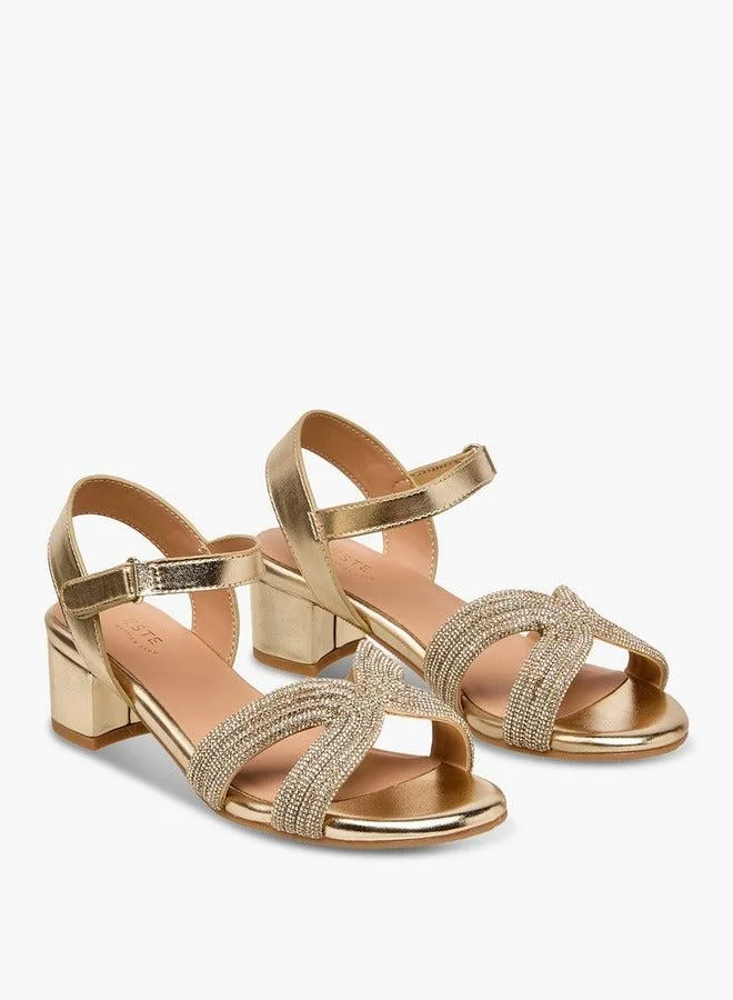 سيليست Girls Embellished Block Heel Sandals Ramadan Collection
