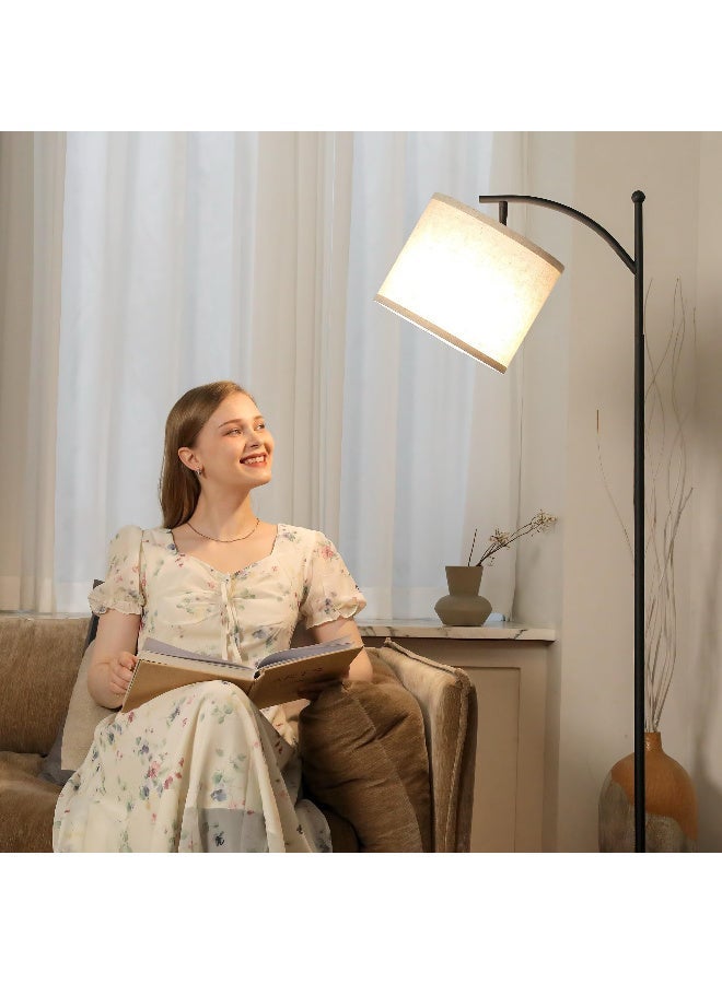 LED Fabric Shade Floor Lamp with 3-Color Dimming, Foot Switch & Remote Control – Suitable for Living Rooms, Bedrooms, and Offices - Image 1