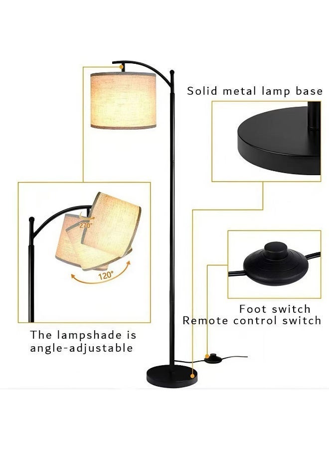 LED Fabric Shade Floor Lamp with 3-Color Dimming, Foot Switch & Remote Control – Suitable for Living Rooms, Bedrooms, and Offices - Image 5