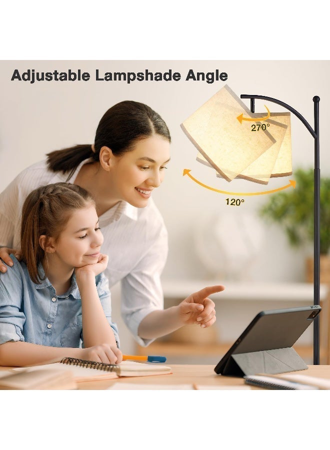 LED Fabric Shade Floor Lamp with 3-Color Dimming, Foot Switch & Remote Control – Suitable for Living Rooms, Bedrooms, and Offices - Image 3