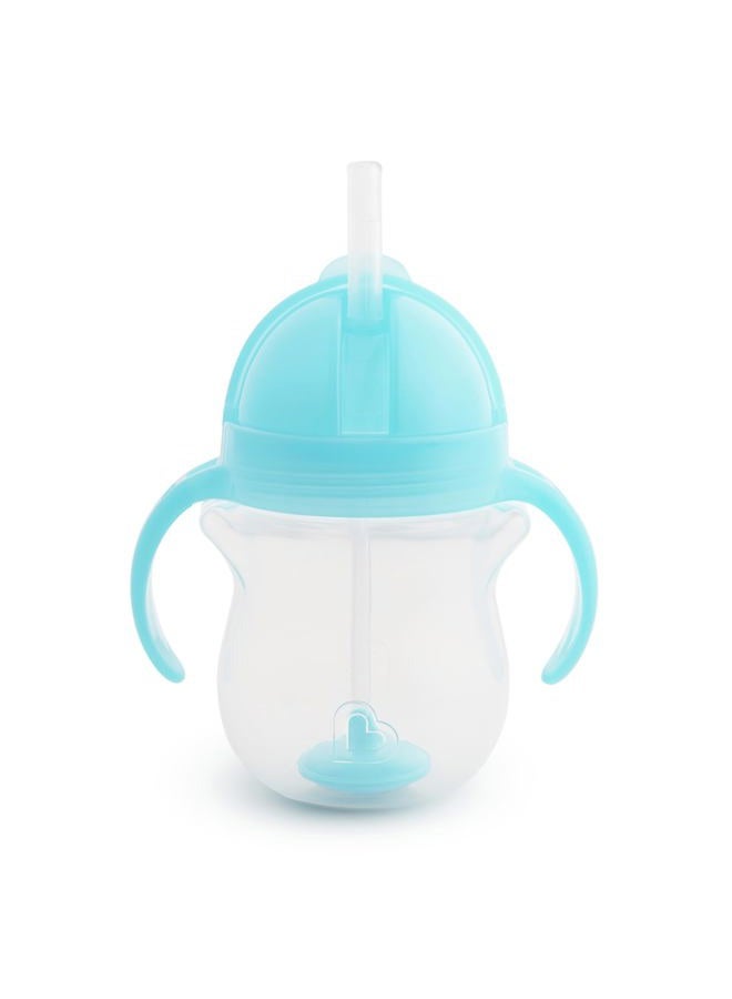 Munchkin كوب شرب للأطفال بزاوية مرنة، كوب تدريب بقشة مثقلة مع غطاء قفل، 7 أونصات، أزرق - Image 1