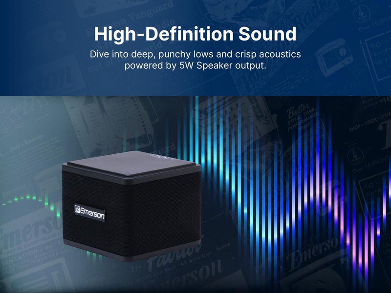 Emerson EAS-3006-BK Sound Blox â€“ Wireless Magnetic Stackable Bluetooth Speakers, Instant Connect, Multi-Room Audio, USB-C Charging, Built-in Subwoofer - Image 3