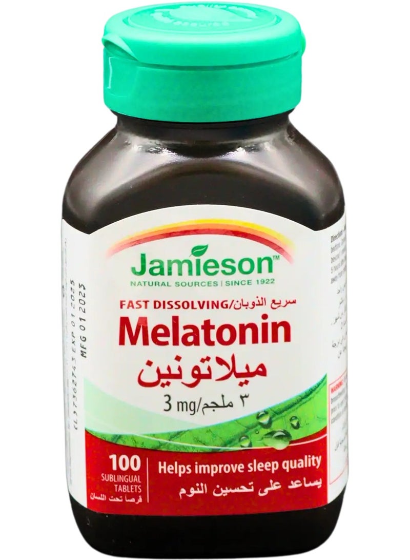GT Melatonin 3 Mg Fast Dissolving 100 Tab