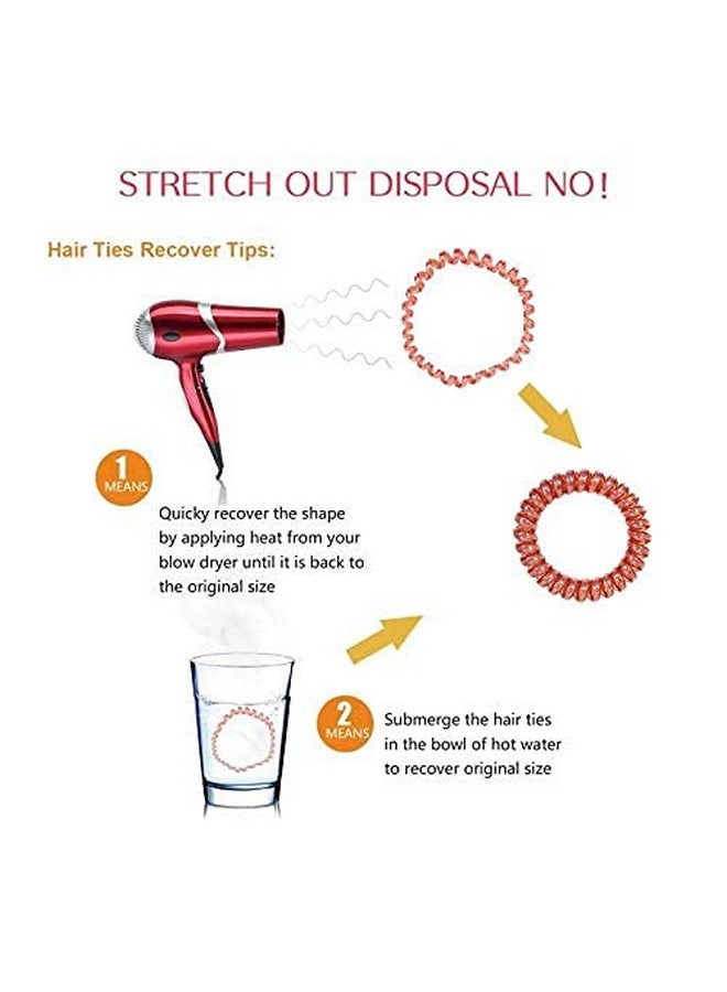 Talora 10 Piece Hair Ties For Thick Hair, Coil Elastics Hair Ties, Multicolor Medium Spiral Hair Ties, No Crease Hair Coils, Telephone Cord Plastic Hair Ties For Women And Girls (Matte color) - Image 5