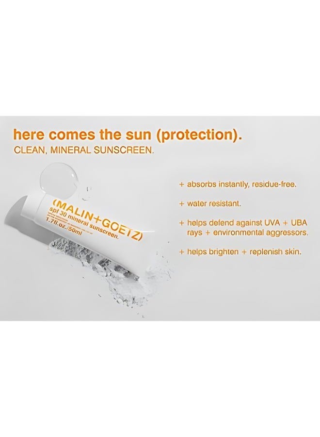 Malin + Goetz SPF 30 Mineral Sunscreen, 1.7 fl. oz. – Hydrating Mineral Sunscreen for Anti-Aging, Sunscreen Moisturizer, Sunscreen for Face & Body, Lightweight Lotion with SPF - Image 3