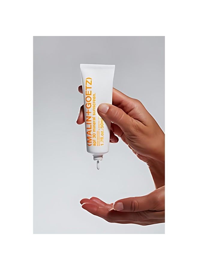 Malin + Goetz SPF 30 Mineral Sunscreen, 1.7 fl. oz. – Hydrating Mineral Sunscreen for Anti-Aging, Sunscreen Moisturizer, Sunscreen for Face & Body, Lightweight Lotion with SPF - Image 5