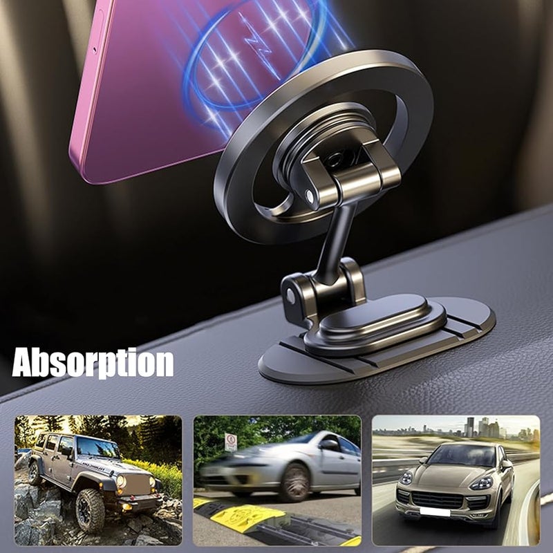 Strong Metal Car Phone Mount Foldable 360 Rotation Base Secure Windshield Attachment - Image 3