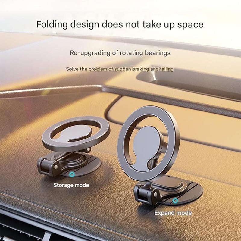 Strong Metal Car Phone Mount Foldable 360 Rotation Base Secure Windshield Attachment - Image 5