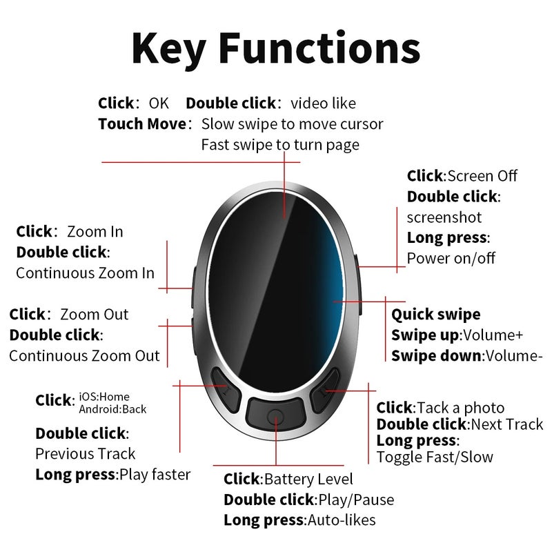 TikTok Remote, Scrolling Ring, Finger Mouse, Bluetooth Page Turner, Wireless Video Controller, Ebook Page Turner - Image 5