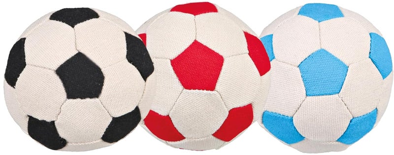 Trixie Canvas Soundless Soft Soccer Ball Toy for Pets, Interactive Toy for Adult & Small Dogs, Durable & Bounce - 11 cm (Color May Vary) - Image 1