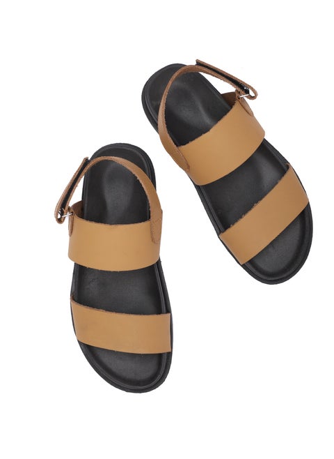 Men's sandal made of all-natural leather - modern design, luxurious leather sole, and comfortable back closure - available in different colors and sizes