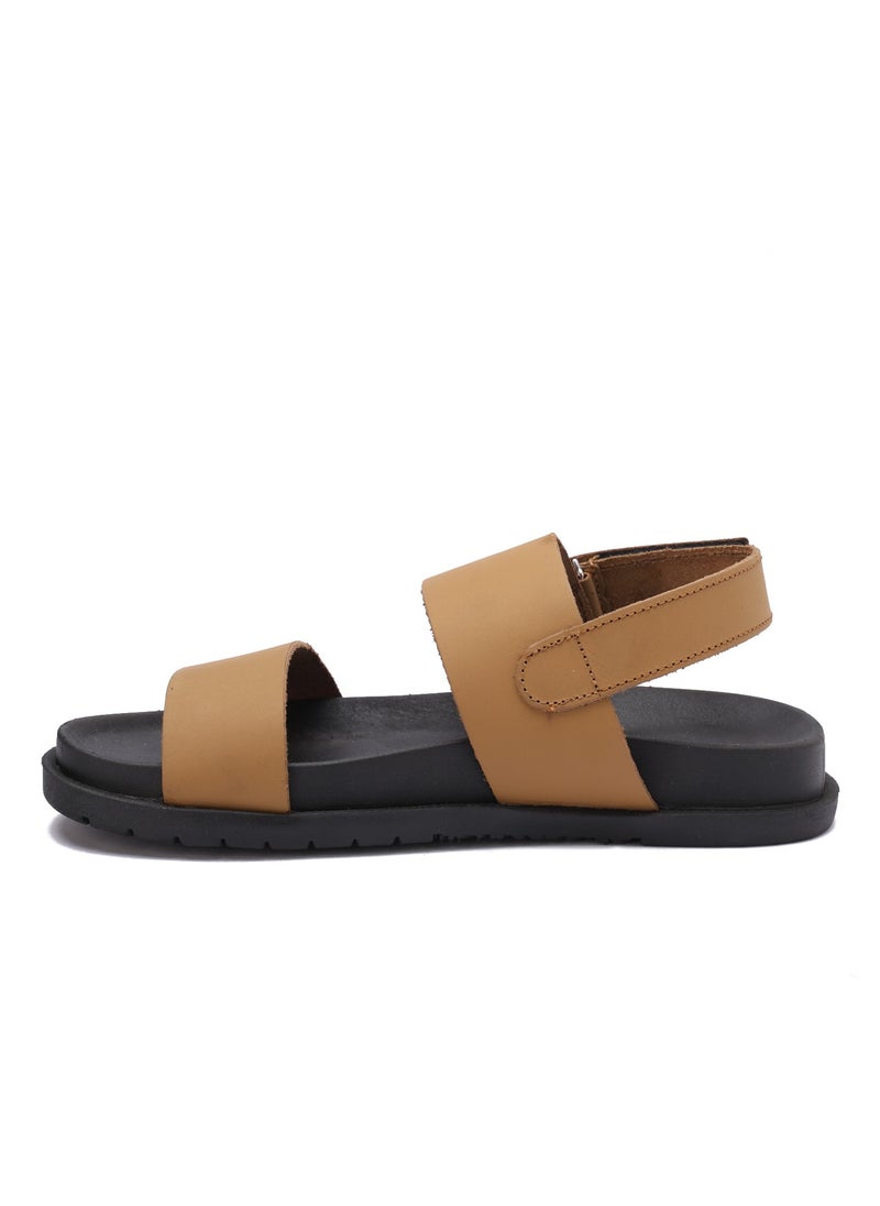 Men's sandal made of all-natural leather - modern design, luxurious leather sole, and comfortable back closure - available in different colors and sizes