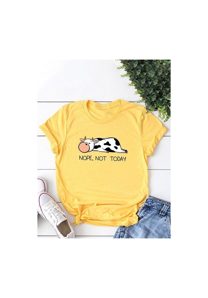 2020 sale nope cow personality printed pattern short sleeve T-shirt wish