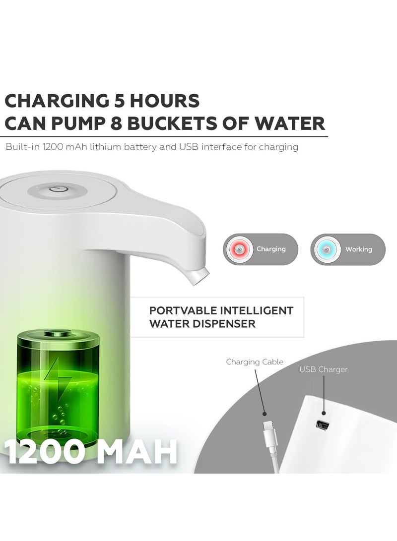 Eleish 5 Gallon 20L Electric Water Dispenser Pump for Hot & Cold Water, Universal Portable Rechargeable Water Pump with USB Charging for Jugs Bottle Kichen Cooking Food - Image 2