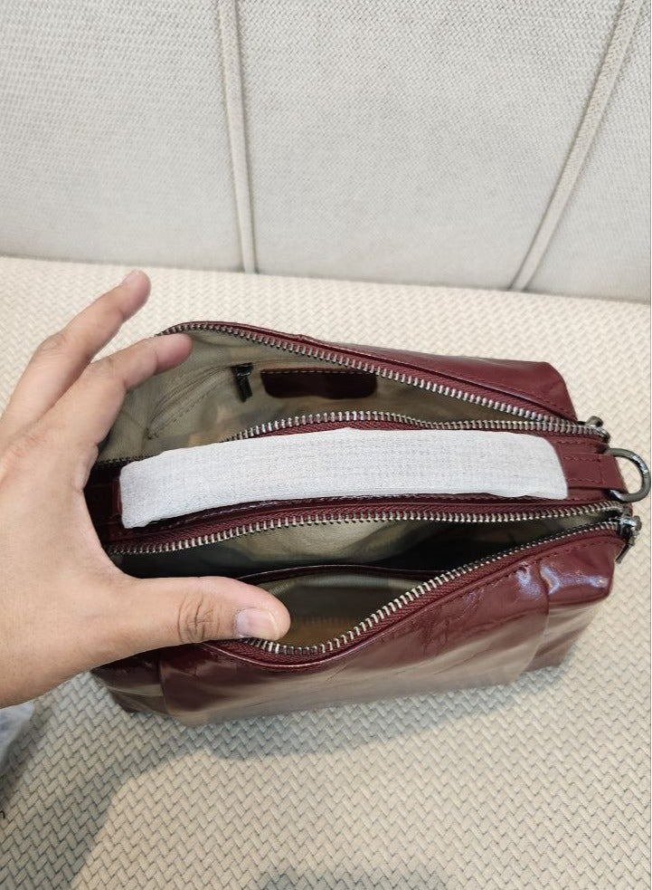 Leather Maroon Bag - Image 2