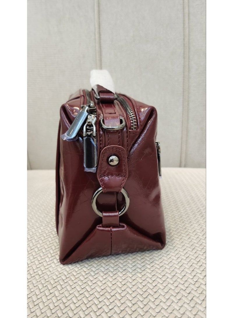 Leather Maroon Bag - Image 3