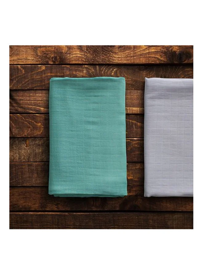 Anvi Baby Organic Bamboo Muslin Swaddle Wrap Set of 2- Turbid Waters