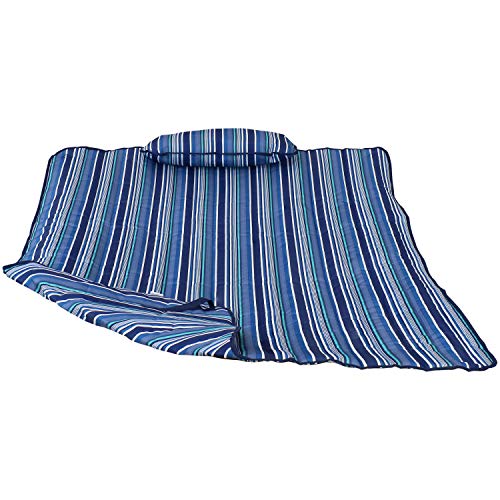 Sunnydaze Sunnydaze Polyester Quilted Hammock Pad and Pillow Set  WeatherResistant  Breakwater Stripe 