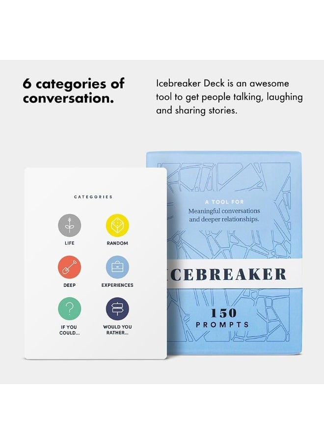 BestSelf Co. - BestSelf Icebreaker Deck - Engaging Icebreaker Game with 150 Conversation Cards Prompts to Create Real Conversations for Friends, Coworkers, Family, Dates, Quality Conversation Cards - Image 1