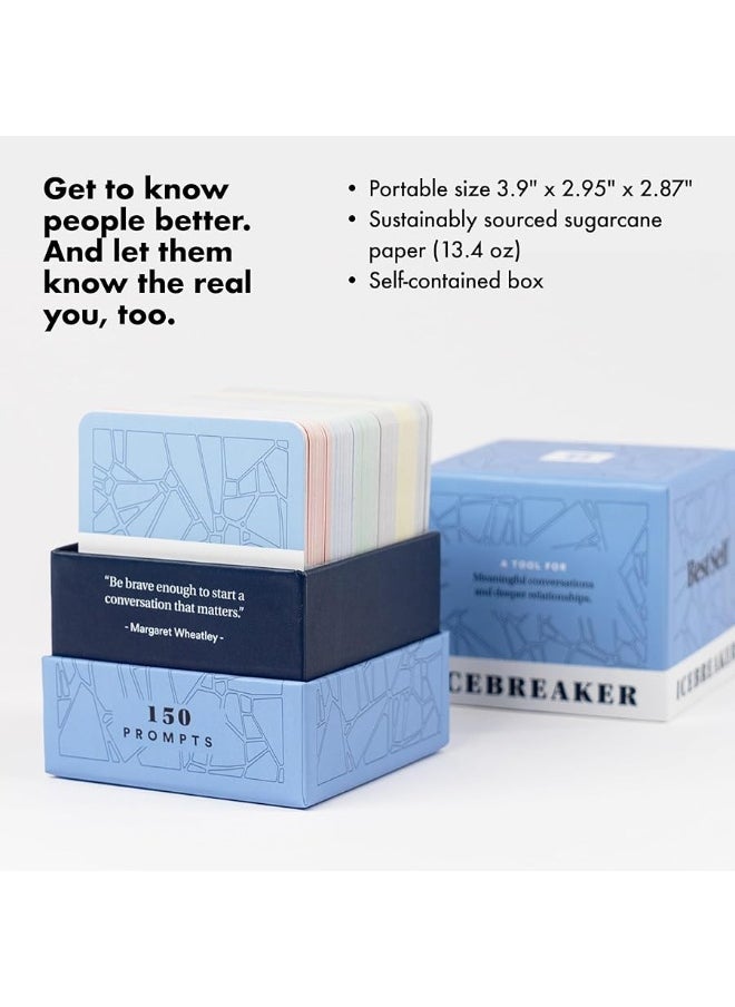 BestSelf Co. - BestSelf Icebreaker Deck - Engaging Icebreaker Game with 150 Conversation Cards Prompts to Create Real Conversations for Friends, Coworkers, Family, Dates, Quality Conversation Cards - Image 1