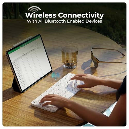Xech Hive Wireless Bluetooth Keyboard for Laptop & PC | Mini Portable Keyboard for Tablet & Mobile | 83 Honeycomb Keys | Rechargeable Type-C | Small Wireless Keyboard (White) - Image 4
