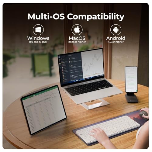 Xech Hive Wireless Bluetooth Keyboard for Laptop & PC | Mini Portable Keyboard for Tablet & Mobile | 83 Honeycomb Keys | Rechargeable Type-C | Small Wireless Keyboard (White) - Image 5