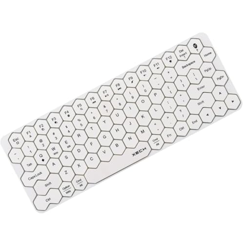 Xech Hive Wireless Bluetooth Keyboard for Laptop & PC | Mini Portable Keyboard for Tablet & Mobile | 83 Honeycomb Keys | Rechargeable Type-C | Small Wireless Keyboard (White) - Image 1