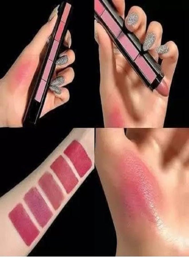 PROTYA Beauty Combo of 2 Fabulous Matte Shades Lip Makeup Set 5 in 1 lipstick Red and Nude Edition (Pack of 2) - Image 4