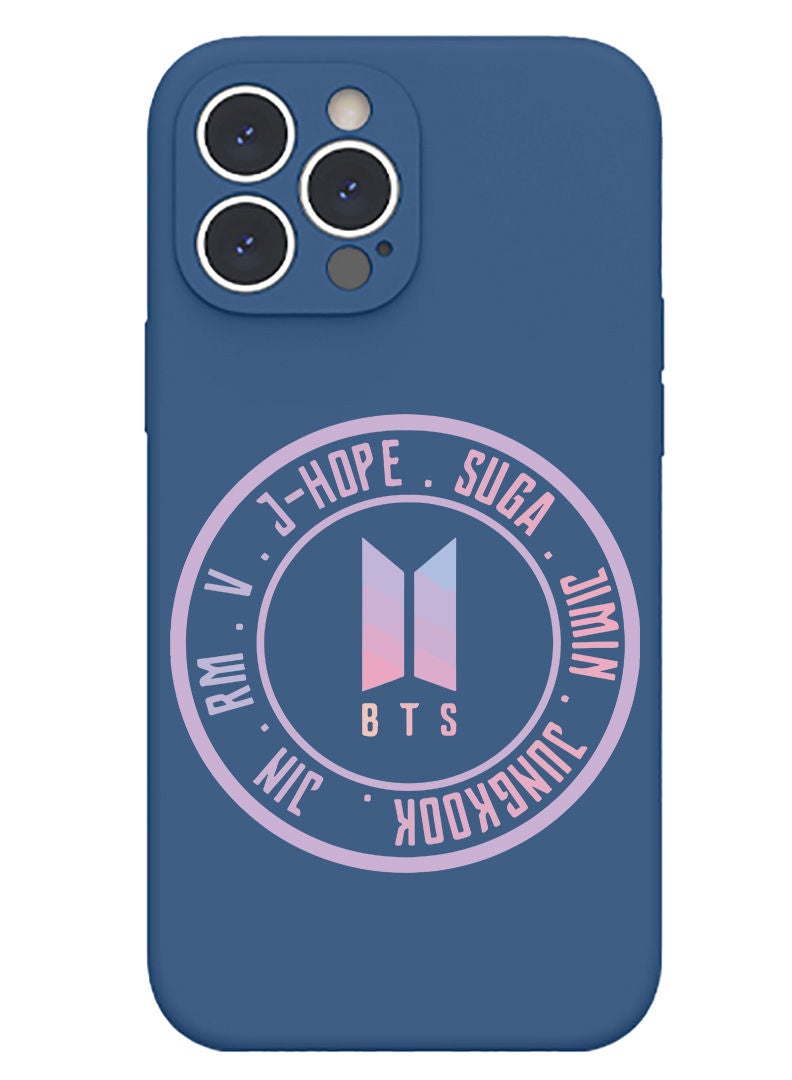 Theodor Protective Slim Fit Case Liquid Silicone Cover with Full Body Protection Anti-Scratch Shockproof Case For iPhone 12 Pro Max Blue  - BTS sticker - Image 1