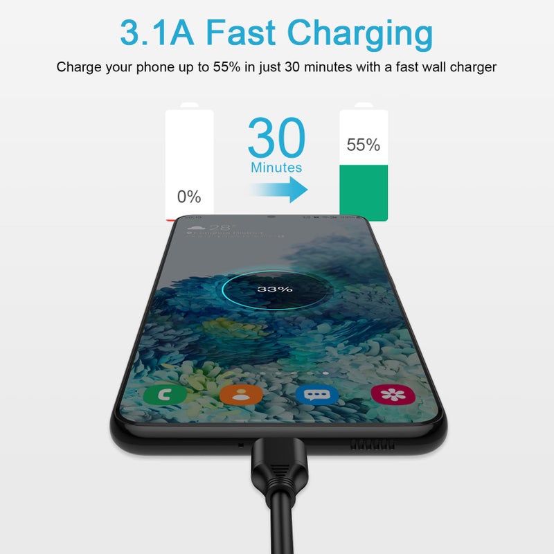 FiveBox 2.5ft Coiled Fast Charging Cable Phone Charger for Samsung Galaxy S25 Edge Plus Z Fold 7 6 5 4 3 2 Flip 7 FE 6 5 4, S24 S23 S22 S21+ Ultra S20 FE 5G, USB A to Type C Car Retractable Phone Charger Cord - Image 2