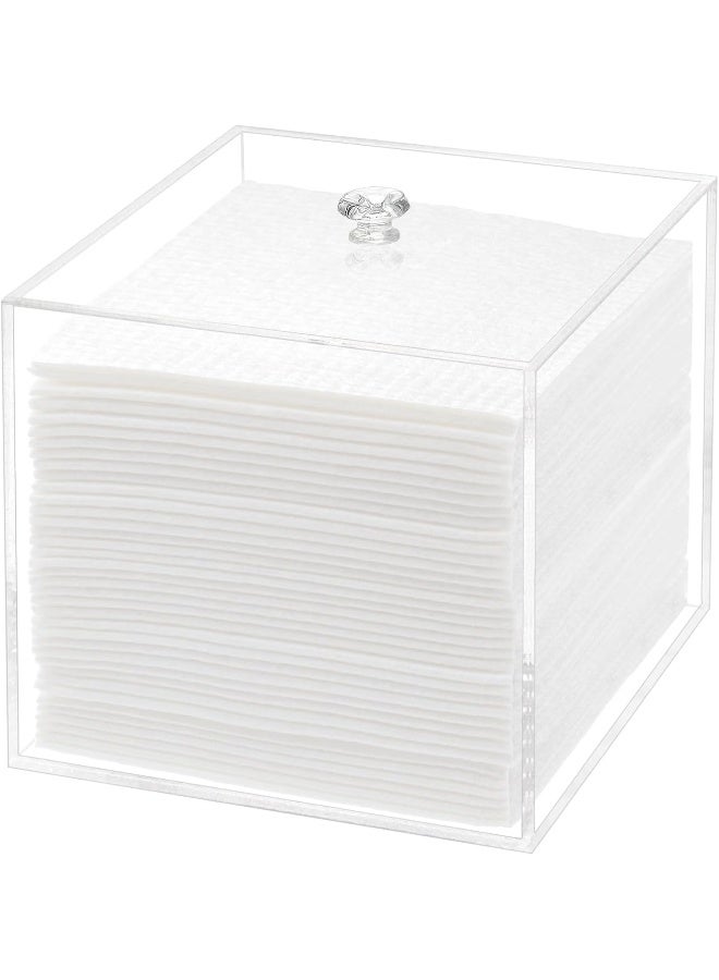 TPGP Disposable Face Towel Holder, Facial Towelettes Container Box, Acrylic Box for Facial Towels, Clear  - Image 1