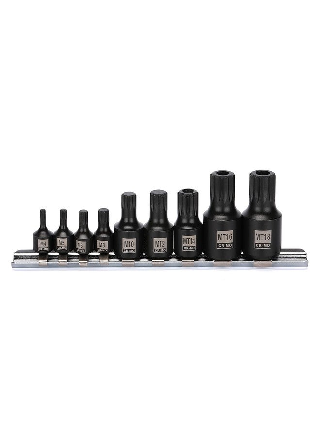 Mayouko 9PCS 1/4", 3/8", 1/2" Drive Low Profile Triple Square Bit Socket Set, Tamper-Proof Torx Bit Sockets, CR-MO, M4-M12, MT14-MT18 - Image 1