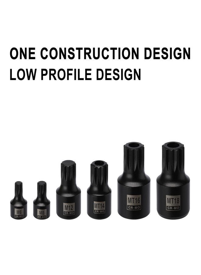 Mayouko 9PCS 1/4", 3/8", 1/2" Drive Low Profile Triple Square Bit Socket Set, Tamper-Proof Torx Bit Sockets, CR-MO, M4-M12, MT14-MT18 - Image 5