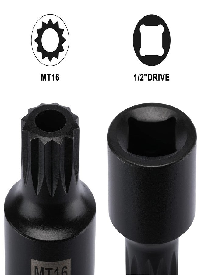 Mayouko 9PCS 1/4", 3/8", 1/2" Drive Low Profile Triple Square Bit Socket Set, Tamper-Proof Torx Bit Sockets, CR-MO, M4-M12, MT14-MT18 - Image 4