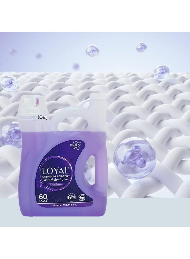 loyal Liquid Detergent Purple Passion With Enzyme Action Up to 60 Loads - 3 Liters - Image 2