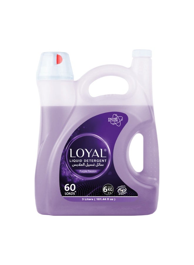 loyal منظف سائل بنفسجي بشغف مع عمل إنزيمي حتى 60 غسلة - 3 لترات - Image 1